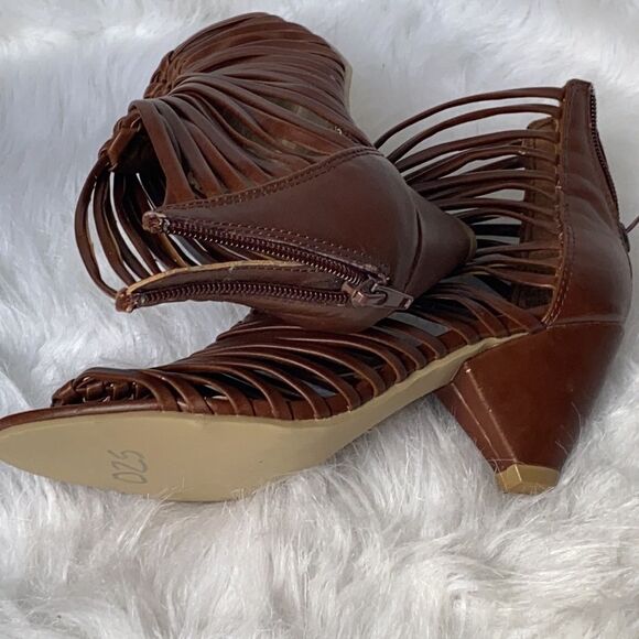 Rampage ladies brown leather open toe sandals Sz 9 - Picture 8 of 10